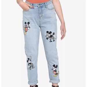 Her Universe Disney Mickey Mouse Embroidered Mom Jeans | Sz 5 | NWT!